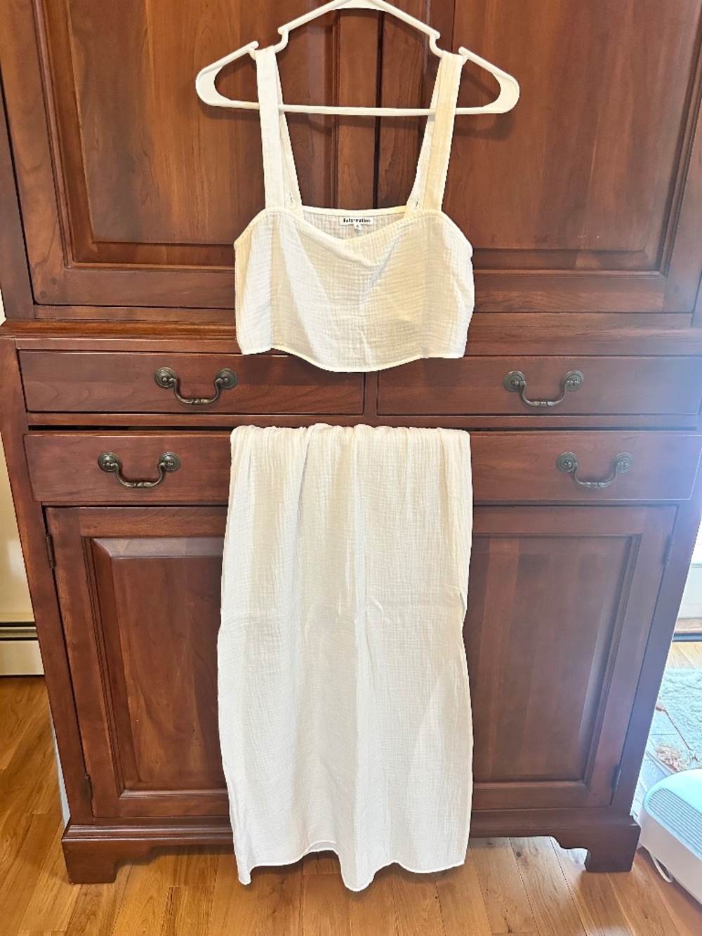 Reformation two-piece crinkle cotton gauze set